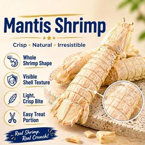 Friandises pour chats de qualité supérieure, riches en calcium, à base de vrais fruits de mer, en petites lots, saines et croustillantes, marque privée, crevettes mantis lyophilisées - Product Image 4