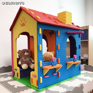 Kit de bloques de construcción de casa de juguete de espuma <span class=keywords><strong>Eva</strong></span> móvil de autoensamblaje grande personalizado para niños, casa de juego de rol de lujo con sillas - Product Image 3