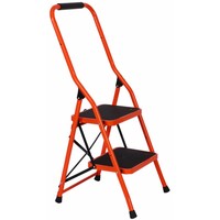 Échelle en acier à 2-6 marches, capacité de charge de 150 kg, design antirouille, utilisation domestique, avec marches antidérapantes et système de sécurité