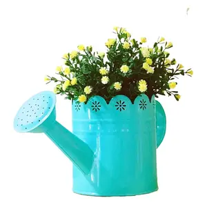Cute Kids Garden vaso in metallo vaso da fiori da 1 litro annaffiatoi decorativo piccolo secchio annaffiatoio per piante