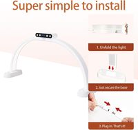 Lampe demi-lune pour bureau à ongles, lampe de table en arc pliable de 29 "avec support pour téléphone et salon
