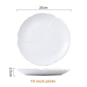 Eco-Friendly 8/10/12 Inch <b>White</b> Ceramic Plate <b>Sets</b> Pizza Dessert Dishes for Wedding Parties - Product Image 3