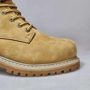 Botas de trabajo con punta de acero informales de invierno para hombre, zapatos de seguridad con suela de goma de cuero nobuk, botas amarillas Goodyear Welt para verano y otoño - Product Image 5