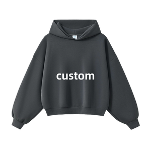 Abbigliamento invernale da uomo a vestibilità ampia |   <span class=keywords><strong>Felpa</strong></span> <span class=keywords><strong>con</strong></span> <span class=keywords><strong>Cappuccio</strong></span> Boxy Quadrata Corta e <span class=keywords><strong>Larga</strong></span> in Cotone da 350g <span class=keywords><strong>con</strong></span> Motivo a Cuori, Trendy Transfrontaliero - Product Image 1