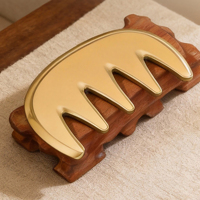 Peigne de massage du cuir chevelu en laiton pour acupuncture et stimulation des points, outil de massage du cuir chevelu