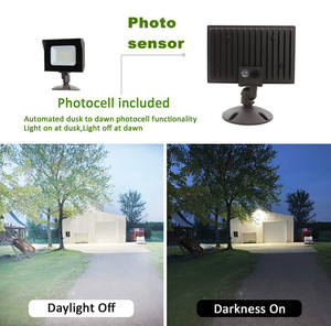 Luz de inundación LED de 30W, 40W, 60W, 50W, con montaje en pared de nudillos, reflector LED súper delgado para exteriores, IP66 110V-130V, negro atardecer hasta el amanecer - Product Image 6