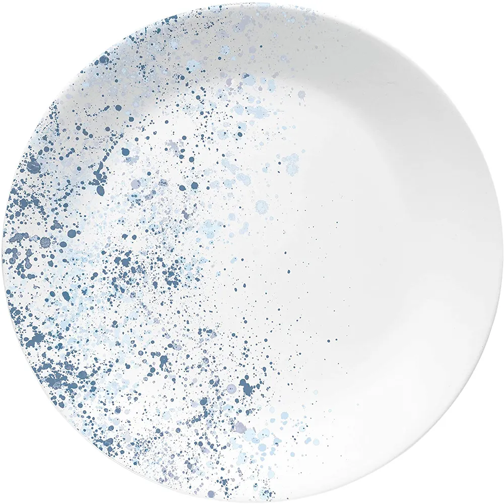 Пластиковые роскошные наборы тарелок для ресторана, сервис для 6 устойчивых к кристаллам меламиновых блюд цвета индиго