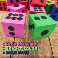 Juego de Dados de Espuma Grandes Cuadrados, Paquete de 24, Temática de Números Coloridos, para Niños, Mejora las Habilidades Matemáticas, Diversión en el Aula y Fiestas