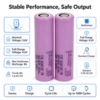 Batterie cylindrique lithium-ion 18650-35E NMC811 Cathode 500 cycles -25~60 45g pour l'électronique grand public et les outils électriques