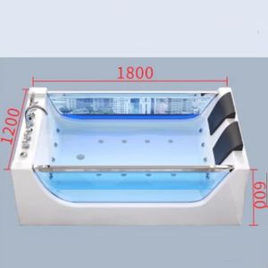 Bañera de masaje para parejas de 2 personas para interiores de lujo, bañera Jaccze acrílica con luces LED de burbujas de colores - Product Image 4