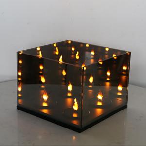 สินค้าขายดี ไฟ LED โคมไฟทรงลูกบาศก์แก้ว ขนาด 20*20*15 ซม. สำหรับตกแต่งบ้าน ห้องนั่งเล่น - Product Image 2