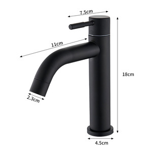 Robinet de <span class=keywords><strong>lavabo</strong></span> de haute qualité en acier inoxydable, petit, <span class=keywords><strong>pas</strong></span> <span class=keywords><strong>cher</strong></span>, en alliage de zinc, à un seul niveau, mélangeur d'eau chaude et froide - Product Image 5