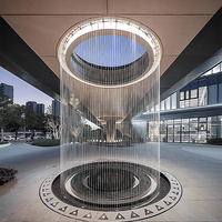 Cascade artificielle - Décoration de fontaine d'eau personnalisée en usine pour hôtels, mur de rideau d'eau numérique pour centres commerciaux