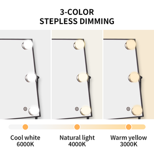 Dimmable Tri màu LED Magnifying gương mỹ phẩm với bề mặt lớn có thể sạc lại HD Vanity gương cho trang điểm - Product Image 2