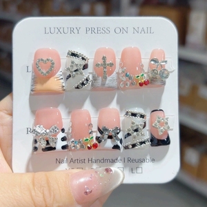 <span class=keywords><strong>Uñas</strong></span> Postizas de PMMA al por Mayor, Hechas a Mano, 10 Piezas, Alta Calidad, Acrílico 3D, <span class=keywords><strong>Azul</strong></span> <span class=keywords><strong>Marino</strong></span>, <span class=keywords><strong>Cortas</strong></span>, Tipo Pico de Pato, Empaque Personalizado para <span class=keywords><strong>Uñas</strong></span> Postizas - Product Image 4