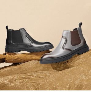 Design Fashion Shoes Genuine Leather Men <b>Boots</b> Wholesale Men's Fashion Chelsea <b>Boots</b> - Product Image 1