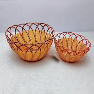 Cestas de Alambre Redondas Naranja Rojo para Alimentos, Uso en Cocina, Serie 60 - Product Image 3
