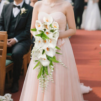 Bouquet de mariée artificiel en lys calla cascade, fleurs de mariage artificielles en forme de goutte, accessoires floraux portatifs pour la photographie de mariage