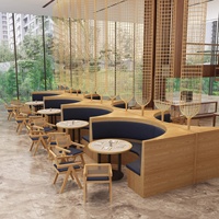 Ensemble de chaises de table de canapé en bois massif moderne pour cafés magasins de nouilles restaurants occidentaux salle à manger avec chaîne de bar