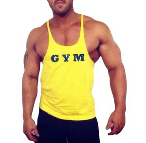 Débardeur de fitness en coton pour hommes, couleur or, personnalisé, haute qualité - Product Image 2