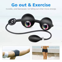 Grand jouet sexuel vibrant en silicone à double roulement à billes, plug anal gonflable