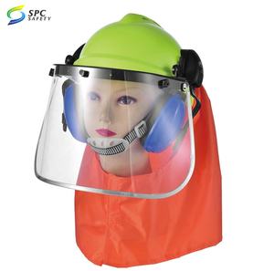 <span class=keywords><strong>Peinture</strong></span> scie à chaîne industrielle, <span class=keywords><strong>casque</strong></span> de sécurité bleu avec support en aluminium et visière transparente en Pvc - Product Image 4