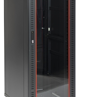 Armoire de serveur de centre de données Jiasheng Standard 19 pouces 42U avec porte vitrée et serrure, en acier, 600x800mm, noir et gris, en stock