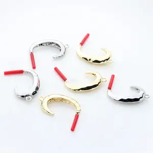 Accessori orecchini a forma di geometria dello sbocco di fabbrica in lega di zinco placcato oro orecchini a bottoni per la creazione di gioielli