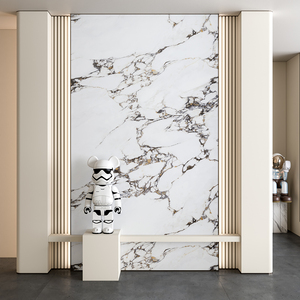 Trắng vàng đá cẩm thạch tường Sticker Giấy dán tường phòng khách TV nền tường sofa phòng ngủ trang trí nhà bếp đá cẩm thạch Sticker giấy - Product Image 1