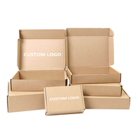 Dossiers d'expédition pliables en carton ondulé brun kraft personnalisés, gaufrage, laminage mat, revêtement UV, matériaux recyclés, cadeau