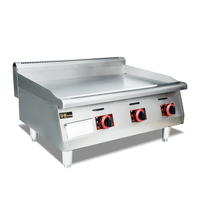 Marchands d'aliments de rue Hamburger Bbq équipement Flat Top acier inoxydable fonte Commercial Gas Griddleant