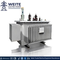 Transformateur de distribution de puissance triphasé immergé dans l'huile 200 kVA 400 kVA 6 kV 50/60 Hz entièrement scellé en cuivre pour réseau utilitaire