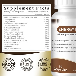 Cápsulas Herbales Rehmannia Ginseng Shilajit 14 en 1, Nueva Venta Caliente OEM, Suplemento para Energía, Inmunidad y Resistencia del Himalaya - Product Image 6