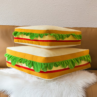Coussin en peluche personnalisé en forme de sandwich simulé, coussin de dossier pour lit, coussin de tête de lit de bureau, poupée en peluche