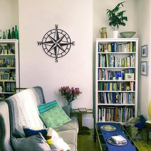 Boussole Nautique <span class=keywords><strong>D</strong></span>écorative en Métal Art <span class=keywords><strong>D</strong></span>éco Imperméable de 11 Pouces pour <span class=keywords><strong>D</strong></span>écoration Murale Salon Jardin Patio - Product Image 2