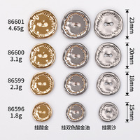 Bouton en métal chic à deux trous, motif soleil irrégulier, édition économique simple, pour chemises, manteaux, chemisiers, pulls et tricots