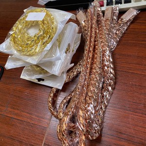 Collana a catena cubana spessa oro rosa da uomo e bracciale abbinato 14K gioielli in ottone placcato oro per il Look da Rapper Street Style - Product Image 5
