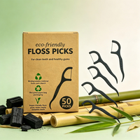 Fil dentaire biodégradable sans plastique en paille de maïs OEM, saveur menthe, haleine rafraîchissante, compostable