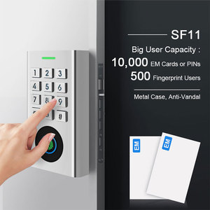 Control de Acceso RFID Independiente con Lector EM Integrado, Antivandálico, para Exteriores, Resistente al Agua, con Tarjeta EM de 125KHz, Huella Dactilar y PIN para 10500 Usuarios - Product Image 2