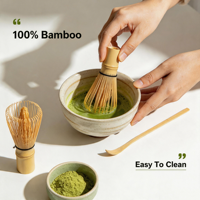 Fouet à Matcha en Bambou Japonais avec Logo Personnalisé, Lot de 2 (80/100/120 Dents), Fouet à Matcha Chasen Fait Main, Mélangeur, Brosse, Cadeau