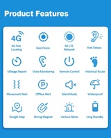 Mini Rastreador GPS 4G LTE GSM/GPRS Impermeable, Localizador Personal para Mascotas, Equipaje, Niños +LBS+WIFI, Batería de Larga Duración, Aplicación Android