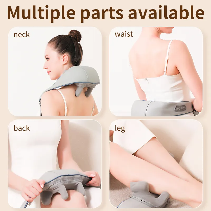 Neues Produkt 2024 wiederaufladbares Shiatsu Nacken- und Rückenmassagegerät elektrisches 2000 mAh Tiefkniegel-Halsmassagegerät