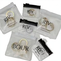 Sacs à fermeture éclair en PVC recyclables personnalisés de 8*8 cm, imperméables, impression sérigraphique pour bijoux, boucles d'oreilles, bagues, montres, emballage