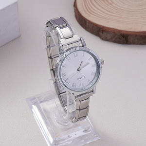 イタリアン チャーム ブレスレット ウォッチ 新品 ステンレススチール リンク スクエア 合金ケース アナログ表示 ガラス文字盤 シルバー ゴールド レディース - Product Image 4