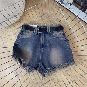 Shorts de mezclilla de pierna ancha de cintura alta, holgados, ecológicos, estilo vintage y deportivo, con acabado lavado a la arena <span class=keywords><strong>para</strong></span> <span class=keywords><strong>mujer</strong></span> - Colección Verano - Product Image 4