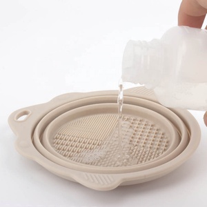 Huoxi Foldable <b>Silicone</b> Cleaning Bowl Powder Puff Makeup Tools Dual-use Home Commercial Waterproof Environmental Protection Soft - Product Image 3