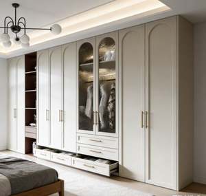 Customized High End Smart <b>Wardrobe</b> Bedroom Furniture Walk in Closet With Bluetooth Speaker and Charging Port - Product Image 2