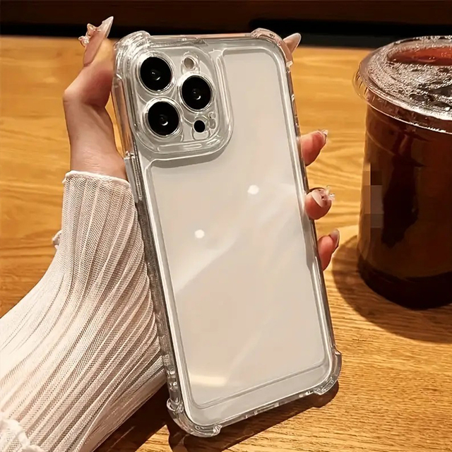 Luxury Shockproof Transparent PC Bumper Case iPhone 15 14 13 12 11 Pro Max X Xs XR Max 7 8 Plus Acrylic Covers