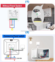 Interrupteur intelligent sans fil à 1 bouton avec télécommande, récepteur mini-relais 433 MHz, CA 110 V/220 V/230 V/240 V, 16 A, 3000 W, mini-plastique