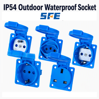 Prise murale industrielle universelle bleue IP44 étanche en matériau PC, connecteur d'alimentation CN AU EU US UK 250V 10A/16A